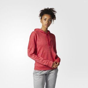 Adidas Women's Red Team Issue Fleece Pullover Pocket Front Hoodie Sportswear